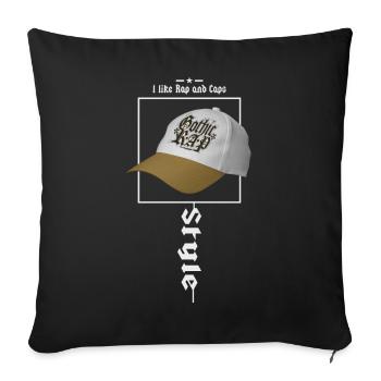J’aime le rap et les casquettes - Housse de coussin décorative 45 x 45 cm - noir - Devant