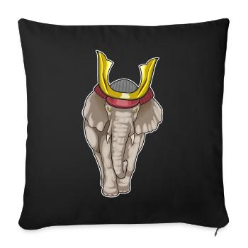 Arts martiaux des samouraïs éléphants - Housse de coussin décorative 45 x 45 cm - noir - Devant