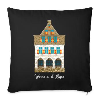 Werne a. d. Lippe, historic town hall - Sofa pillowcase 17,3'' x 17,3'' (45 x 45 cm) - black - Front
