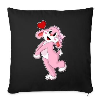 Mariage Rabbit Bride Veil - Housse de coussin décorative 45 x 45 cm - noir - Devant