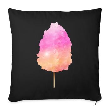 fluffy cotton candy with a colorful gradient - Sofa pillowcase 17,3'' x 17,3'' (45 x 45 cm) - black - Front