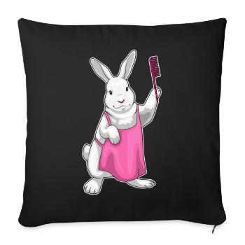 Peigne de coiffeur Bunny - Housse de coussin décorative 45 x 45 cm - noir - Devant