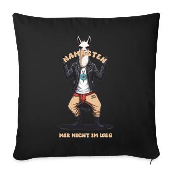 Lama de karaté drôle - Housse de coussin décorative 45 x 45 cm - noir - Devant