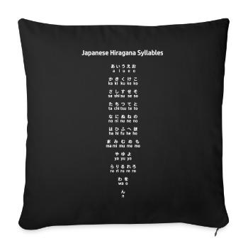 Japanische Hiragana-Silben - Sofakissenbezug 45 x 45 cm - Schwarz - Vorne