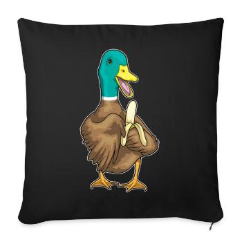 Duck Banana - Sofa pillowcase 17,3'' x 17,3'' (45 x 45 cm) - black - Front