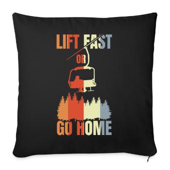 Snowboarding Joke - Sofa pillowcase 17,3'' x 17,3'' (45 x 45 cm) - black - Front