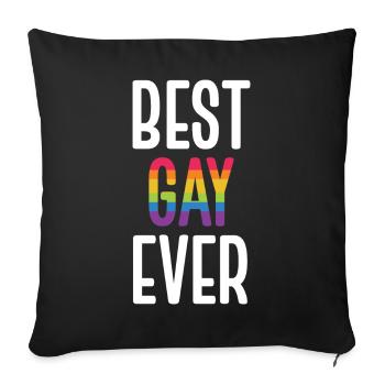 Mois de la fierté LGBT - Meilleur gay de tous les temps - Housse de coussin décorative 45 x 45 cm - noir - Devant
