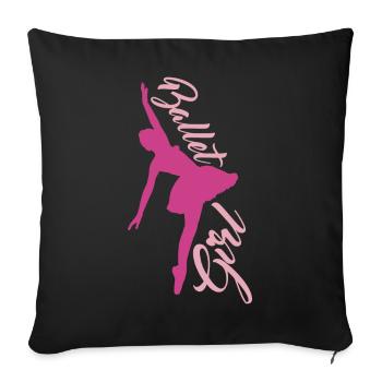 Ballet Dancer Girl - Sofa pillowcase 17,3'' x 17,3'' (45 x 45 cm) - black - Front