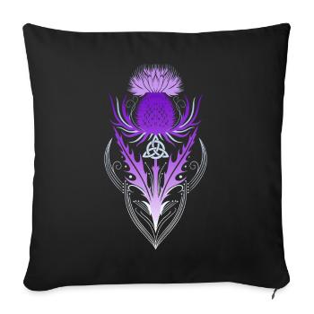 Distel mit Triquetra - Sofakissenbezug 45 x 45 cm - Schwarz - Vorne