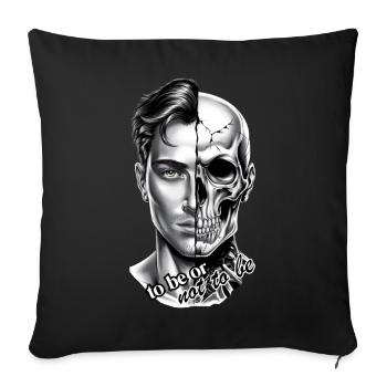 Existence Dualité (être ou ne pas être) - Housse de coussin décorative 45 x 45 cm - noir - Devant