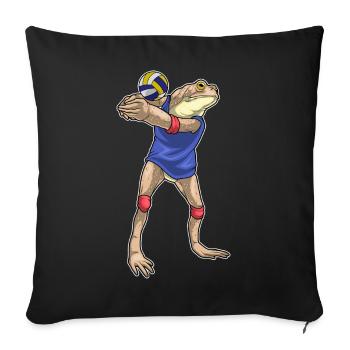 Frog Volleyball Player Volleyball - Sofa pillowcase 17,3'' x 17,3'' (45 x 45 cm) - black - Front
