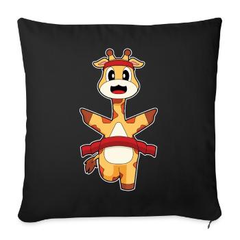 Giraffe Jogger Jogging Sport - Sofa pillowcase 17,3'' x 17,3'' (45 x 45 cm) - black - Front