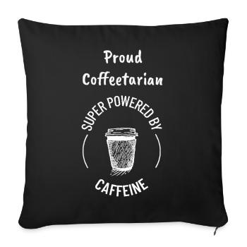 Insigne circulaire Proud Coffeetarian - Housse de coussin décorative 45 x 45 cm - noir - Devant