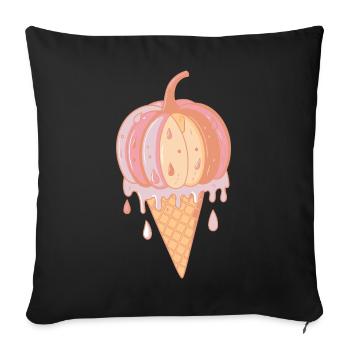 Glace Citrouille pastel fondu en cornet - Sofa pillowcase 17,3'' x 17,3'' (45 x 45 cm) - black - Front