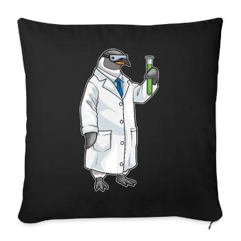 Penguin Scientist Test Tube Laboratory - Sofa pillowcase 17,3'' x 17,3'' (45 x 45 cm) - black - Front