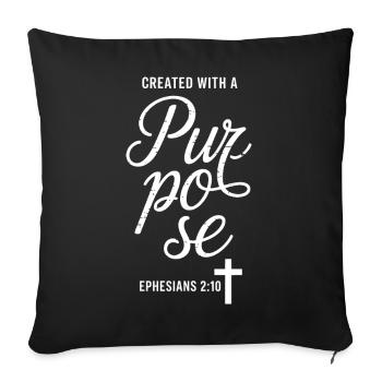 Créée avec un but pur - Housse de coussin décorative 45 x 45 cm - noir - Devant