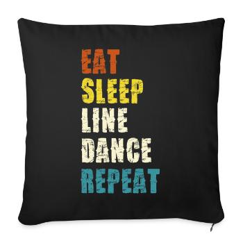 Line Dance Lifestyle Slogan - Sofa pillowcase 17,3'' x 17,3'' (45 x 45 cm) - black - Front