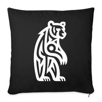 Just a White Bear #3 / JustN-imal - Sofa pillowcase 17,3'' x 17,3'' (45 x 45 cm) - black - Front