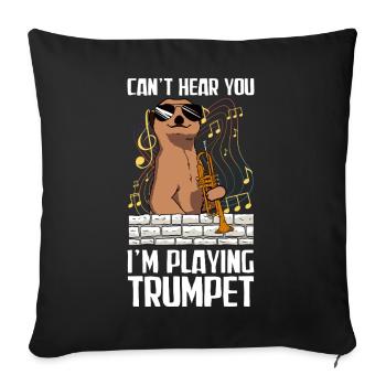 Je ne t’entends pas, trompettiste - Housse de coussin décorative 45 x 45 cm - noir - Devant