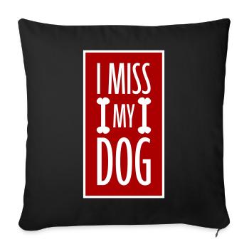Mon chien Dog Amamant Dog Love Logo de blague - Housse de coussin décorative 45 x 45 cm - noir - Devant