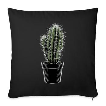 Cactus in black pot - Sofa pillowcase 17,3'' x 17,3'' (45 x 45 cm) - black - Front
