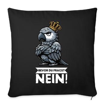 Avant que vous ne demandiez : pas de perroquet gris d’Afrique, perroquet, perroquet, perroquet, perroquet - Housse de coussin décorative 45 x 45 cm - noir - Devant