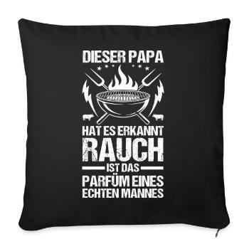 Barbecue, fête des pères, papa - Housse de coussin décorative 45 x 45 cm - noir - Devant
