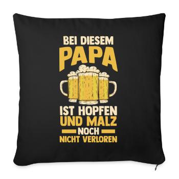 Bière, fête des pères, papa, papa - Housse de coussin décorative 45 x 45 cm - noir - Devant