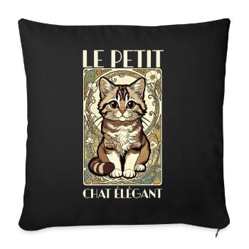 Le Petit Chat Élégant – Jugendstil Katze - Sofakissenbezug 45 x 45 cm - Schwarz - Vorne