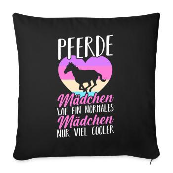 Reiten Pferdeliebhaber Reiterhof Pferde - Sofakissenbezug 45 x 45 cm - Schwarz - Vorne