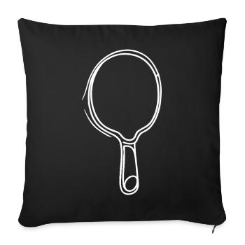 Table tennis racket Drawing - Sofa pillowcase 17,3'' x 17,3'' (45 x 45 cm) - black - Front