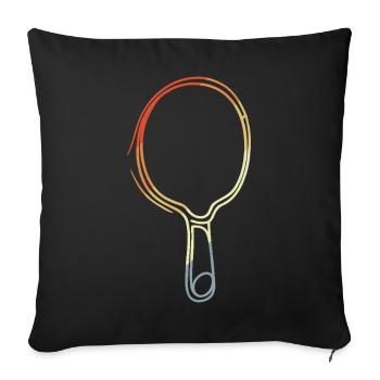 Sketch rétro de tennis de table - Housse de coussin décorative 45 x 45 cm - noir - Devant