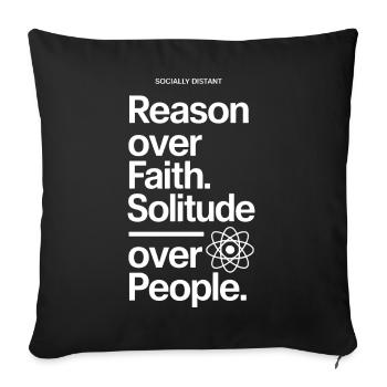 La raison avant la foi La solitude plutôt que les gens - Housse de coussin décorative 45 x 45 cm - noir - Devant