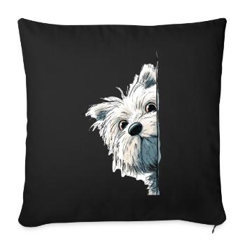 Westie Terrier Spieur Mignon Amoureux des Chiens Produits dérivés - Housse de coussin décorative 45 x 45 cm - noir - Devant