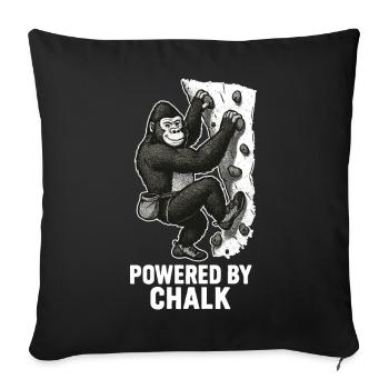Gorilla Bouldering – Powered by Chalk Saying - Sofa pillowcase 17,3'' x 17,3'' (45 x 45 cm) - black - Front