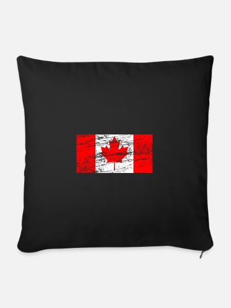Canda Kanada Flagge - Sofakissenbezug 45 x 45 cm - Schwarz