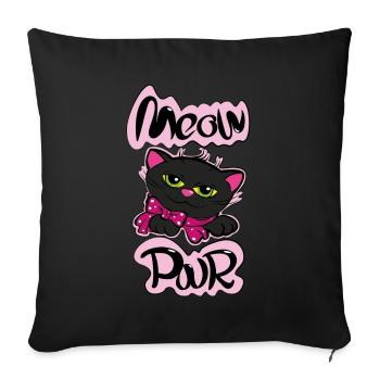 Puissance meaw - Housse de coussin décorative 45 x 45 cm - noir - Devant