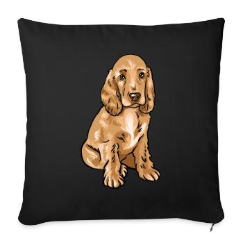 Cocker Spaniel - Sofa pillowcase 17,3'' x 17,3'' (45 x 45 cm) - black - Front