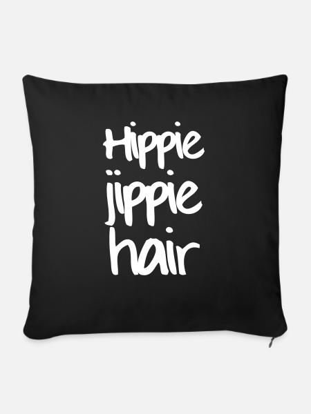 HIPPIE JIPPIE YEAH - Sofakissenbezug 45 x 45 cm - Schwarz