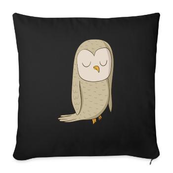 Eagle owl comic bird - Sofa pillowcase 17,3'' x 17,3'' (45 x 45 cm) - black - Front