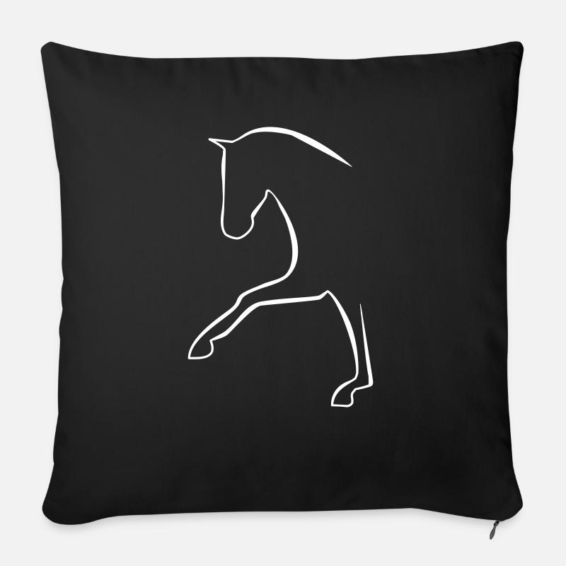 Pferd - Sofakissenbezug 45 x 45 cm - Schwarz