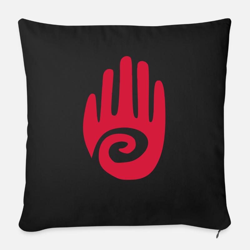 petroglyphe hand vektor - Sofakissenbezug 45 x 45 cm - Schwarz