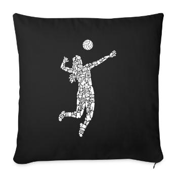 Volleyball Symbols Girls Women Volleyball Player - Sofa pillowcase 17,3'' x 17,3'' (45 x 45 cm) - black - Front