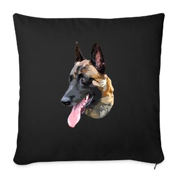 berger malinois - Housse de coussin décorative 45 x 45 cm - noir - Devant