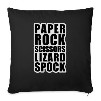 paper rock scissors - Sofa pillowcase 17,3'' x 17,3'' (45 x 45 cm) - black - Front