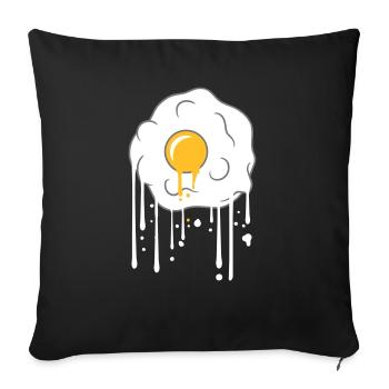graffiti drops fried egg cook fry food egg - Sofa pillowcase 17,3'' x 17,3'' (45 x 45 cm) - black - Front