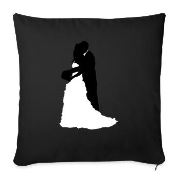 bride and groom 22 - Sofa pillowcase 17,3'' x 17,3'' (45 x 45 cm) - black - Front