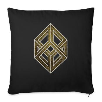 Illusion d'optique, cube, géométrie, mathématiques - Housse de coussin décorative 45 x 45 cm - noir - Devant