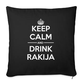 Drinks Keep calm Rakija - Sofa pillowcase 17,3'' x 17,3'' (45 x 45 cm) - black - Front