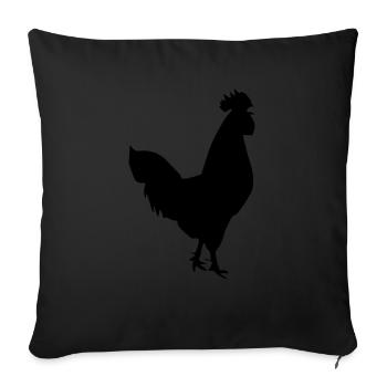 rooster silhouette design - Sofa pillowcase 17,3'' x 17,3'' (45 x 45 cm) - black - Front